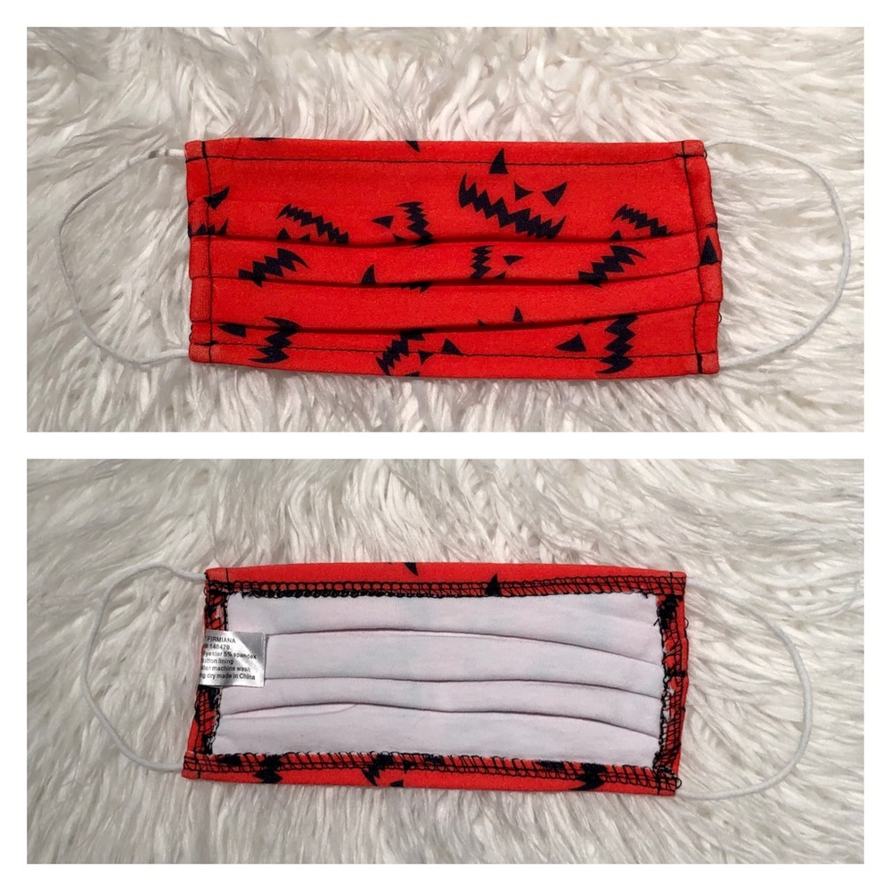 1 Unisex Orange Black Halloween Face Mask NIP - Picture 2 of 5